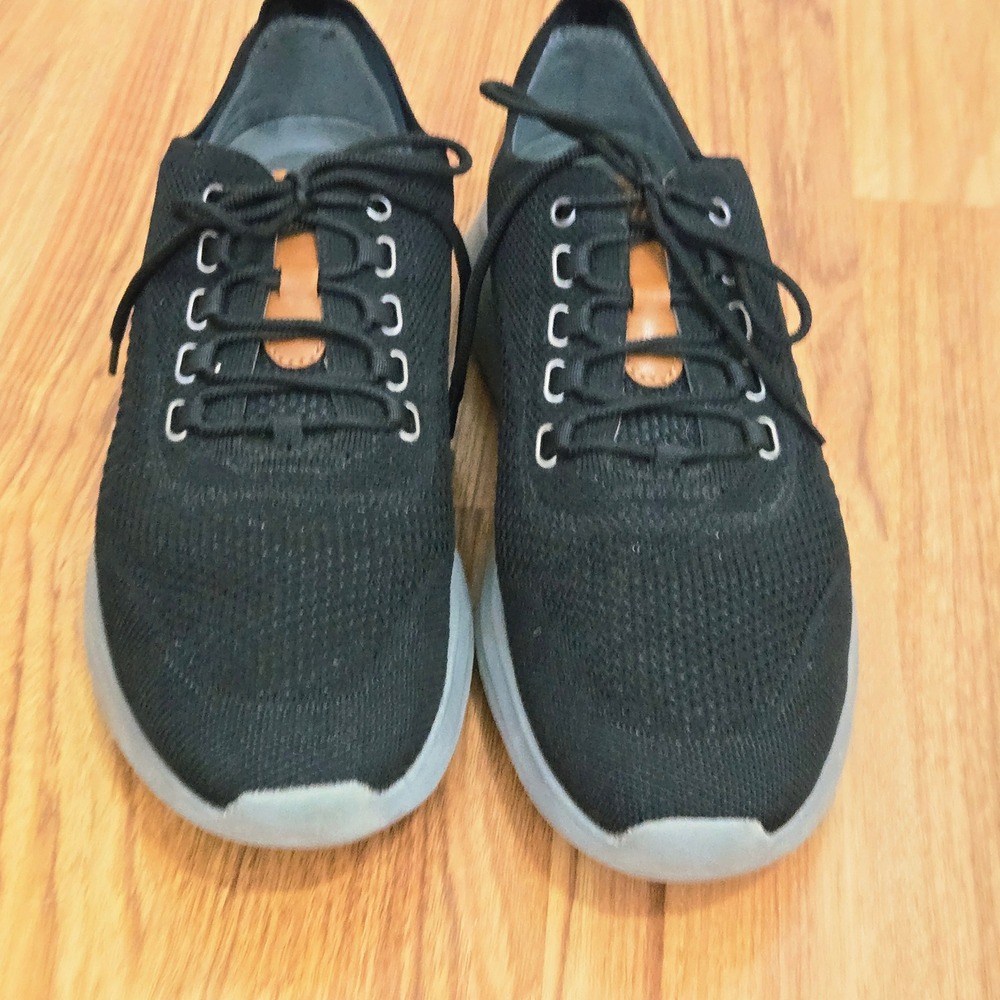 Johnston & Murphy Amherst Knit U-Throat Sneakers Mens 10.5M Black 25-3431 Casual - Picture 2 of 8